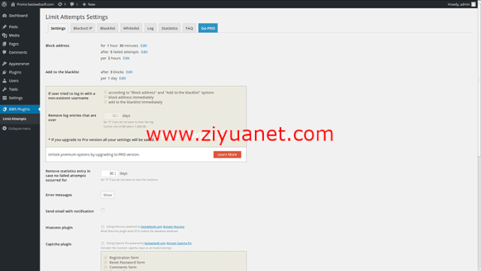 Limit Attempts by BestWebSoft – 限制用户登录尝试次数的WordPress插件